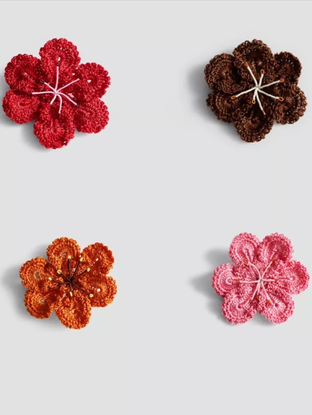 Mango x Siedres flower pin new with tags pink